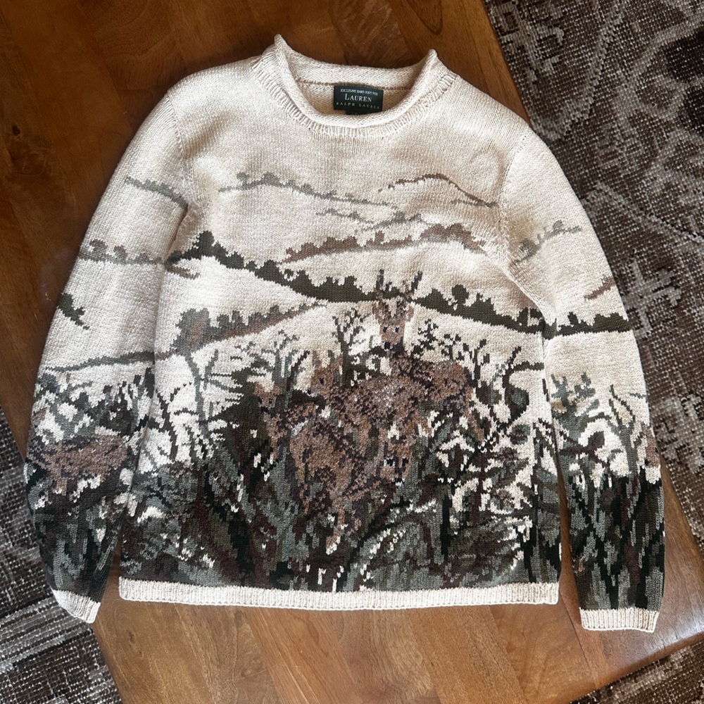 Ralph Lauren Vintage Hand Knit Scenic Sweater